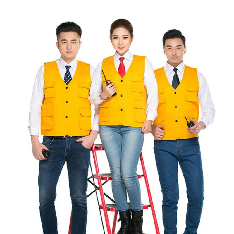 

Men Women Safety Vest Cotton Durable Motorcycle Warning Safety Vest Breathable Waistcoat for Running Cycling Fishing Advertising