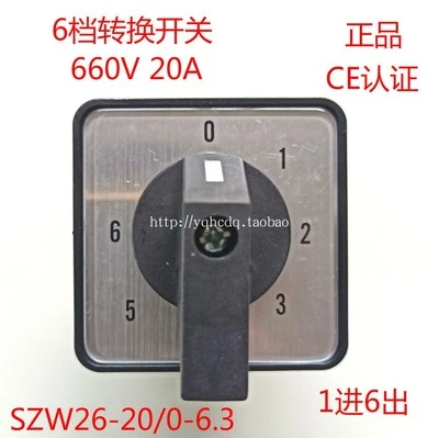 light switch night light VictorsHome Changeover Switch SZW26-20/0-6.3 6 Positions 12 Terminals Universal Rotary Cam Selector Latching Switches 660V 20A wall light with switch