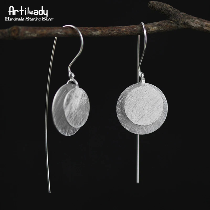 

Artilady handmade 925 sterling silver drop earrings exclusive design round earrings for women jewelry party gift