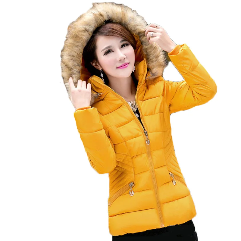 

2019 Faux Fur Parkas Women Down Jacket Plus Size Womens Parkas Thicken Outerwear hooded Winter Coat Female Jacket Cotton padded