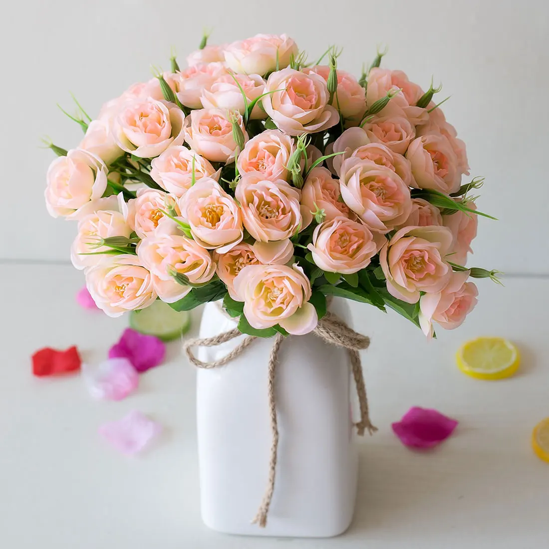 Красивые Искусственные розы 10 голов, букет невесты, свадебные, вечерние, свадебные