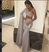2017 Sexy Zwei Stücke Abschlussballkleid Abendkleider Meerjungfrau Einzigartige neue Ankunft Günstige Lang 2 Stücke Abschlussball-kleid-abend kleid