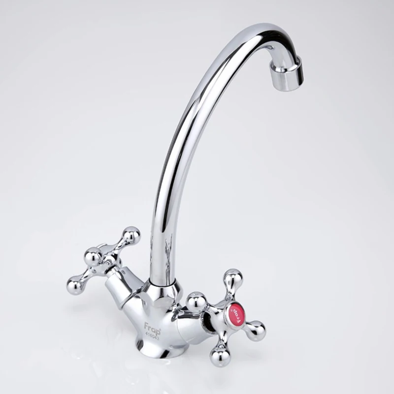 Frap 2017 Classic Kitchen Faucet Brass 360 Degree Rotation Tap Hot and Cold Water Dual Handle Torneira Cozinha Grifo Fregadero Frap 2017 Classic Kitchen Faucet Brass 360 Degree Rotation Tap Hot and Cold Water Dual Handle Torneira Cozinha Grifo Fregadero