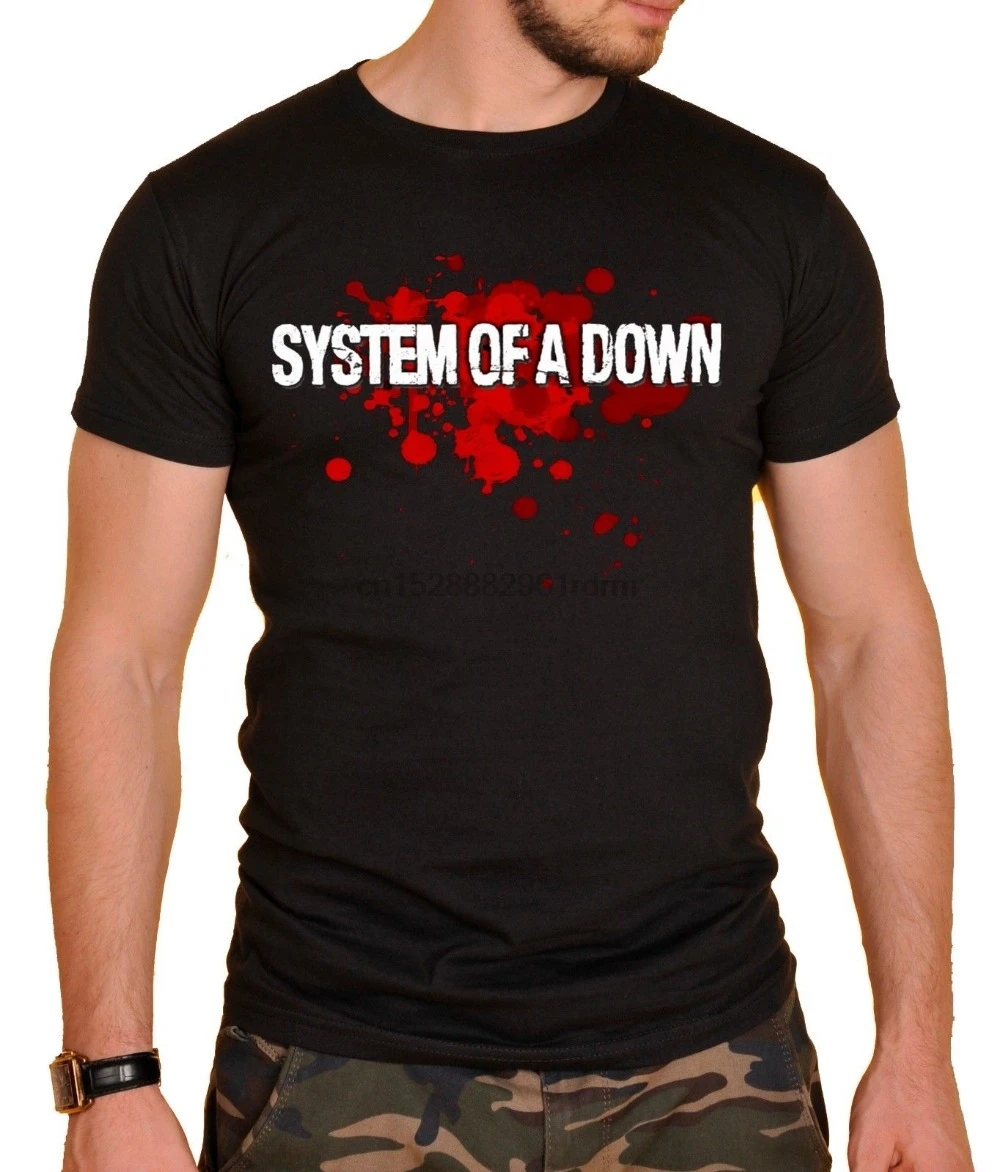 Printed T Shirts Mens Streetwear System of a Down T-shirt Logo Black New Arrivals Casual Clothing | Мужская одежда