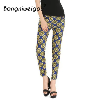 

Bangniweigou Floral Capri Dots Print Stretch Casual Workout Slim pants Women Ankle Length Leggings