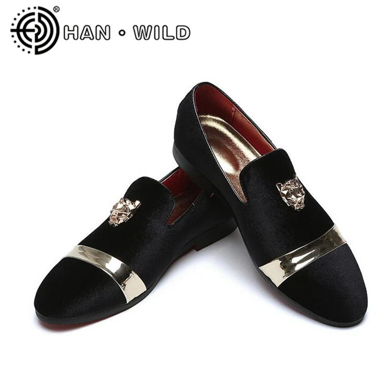Casamento Ouro vermelho Dos Novos Mocassins Vestido Tigre Com Handmade Flats Fivela azul Homens Da Veludo Sapatos Sapata Festa De Mulher Moda Preto nYgqwOS