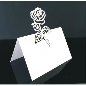 

100pcs/lot Cut-out skeleton Rose Love Wedding Birthday Party Table Name Wine Food Guest Seats Place Cards Favor Decoration