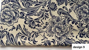 Льняная хлопковая ткань лоскутное одеяло ремесла Diy шитье Tissus Китайская Этническая льняная ткань с принтом синий белый - Цвет: design 9
