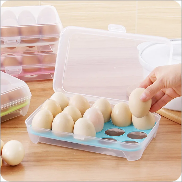 

15 Grid Egg Box Food Container Organizer Convenient Storage Boxes Double Layer Durable Multifunctional Crisper Kitchen Products