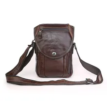 Genuine Leather Small Sling Bag Men’s Messenger Bag Crossboday Purse 7354Q