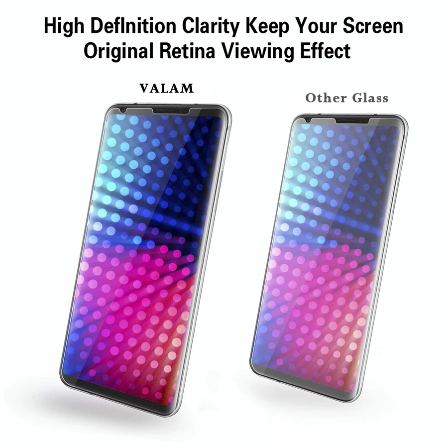 VALAM 3D изогнутое закаленное стекло для LG V30 V40 G7 G8 V50 ThinQ Защитная пленка для экрана УФ жидкое полноклеевое стекло для LG H930 пленка