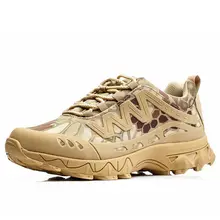 Высокое качество Открытый камуфляж пустыня Dunk низкий боевой сапоги и ботинки для девочек Тактический военная Униформа водонепроница