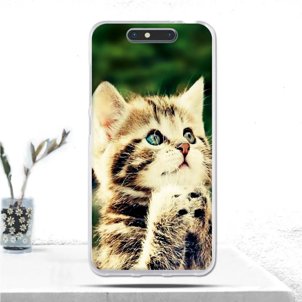 Чехол для ZTE Blade V8 мягкий силиконовый чехол из ТПУ с милым котом bv0800 Защитные чехлы