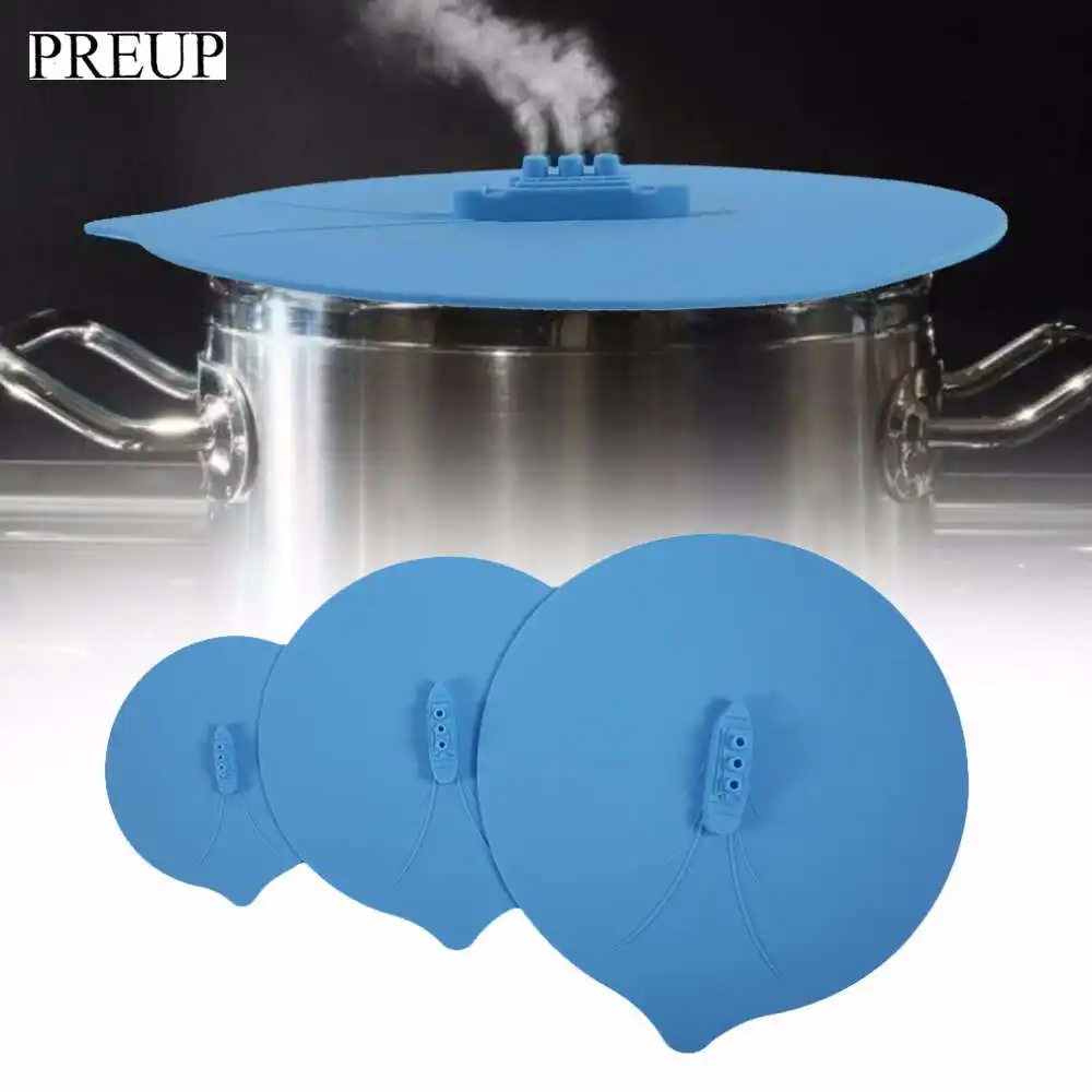

3Pcs/Set Silicone Steam Ship Pot Lids Pressure Cooker Seal Slicone Cover For Pan Silicone Spill Stopper Lid