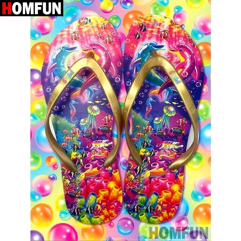 Набор для алмазной вышивки HOMFUN шлепанцы океана алмазная 5D Вышивка сделай сам