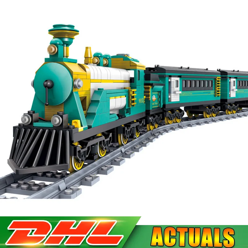 

KAZI 98102 851 Pcs Battery Powered Electric Puffingbilly Car Steam Train Building Blocks Bricks Model Educational Toys Gifts
