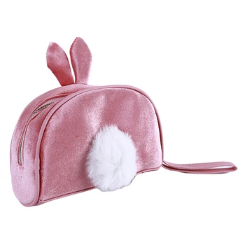 

Cute Rabbit Style Cosmetic Case Plush Makeup Bag Girl Wash Bag Cute Women Portable Bag toiletry Storage Travel Bags