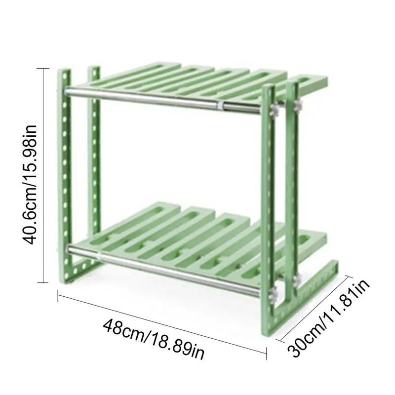 Многослойная стойка для хранения из нержавеющей стали выдвижная вешалка полка раковина кухня спальня цветок для ванной Подставка для хранения - Цвет: Green