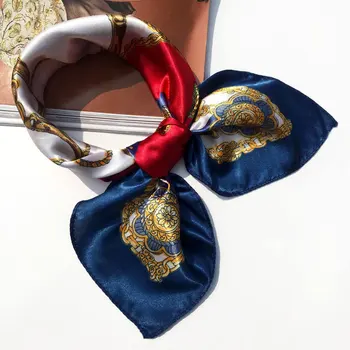 50*50 Multifunction Silk Scarf women fashion Printed Scarves Hair Tie Flower Leopard Striped Ribbon Headwear Retro Neckerchief