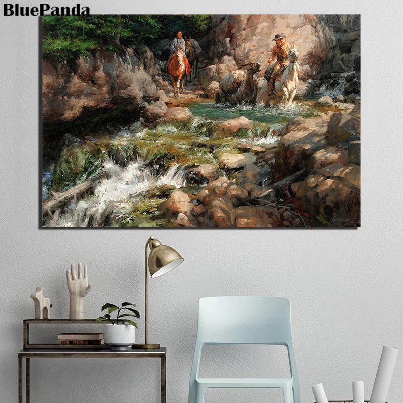 

Cowboy Party Trump Play Poker Horse Western Canvas Oil Paintings Picture For Living Room Oil Painting Poster Home Decor