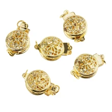 5 шт. позолоченные ювелирные застежки разъем полые Цветочные Подвески с узором застежка кулон разъем Зажимная застежка Bails DIY ювелирные изделия