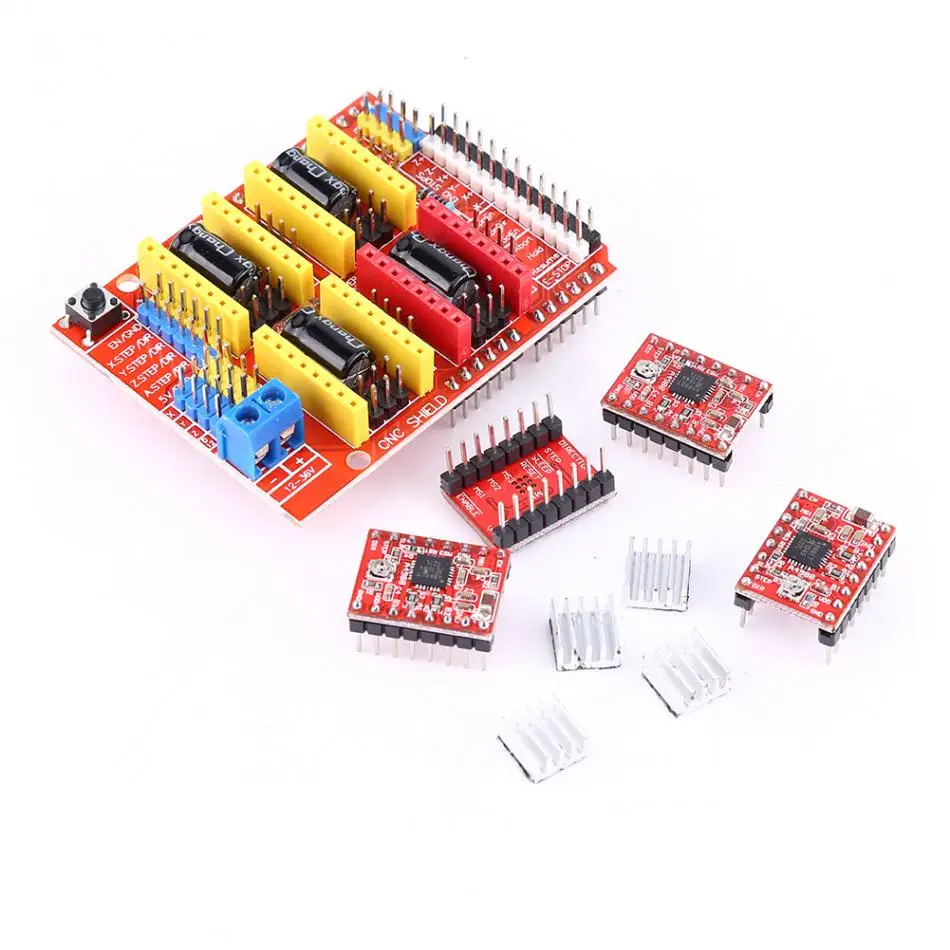 

CNC Shield Expansion Board+4Pcs A4988 Stepper Motor Driver For Engraver 3D Printer Kit New Arrival