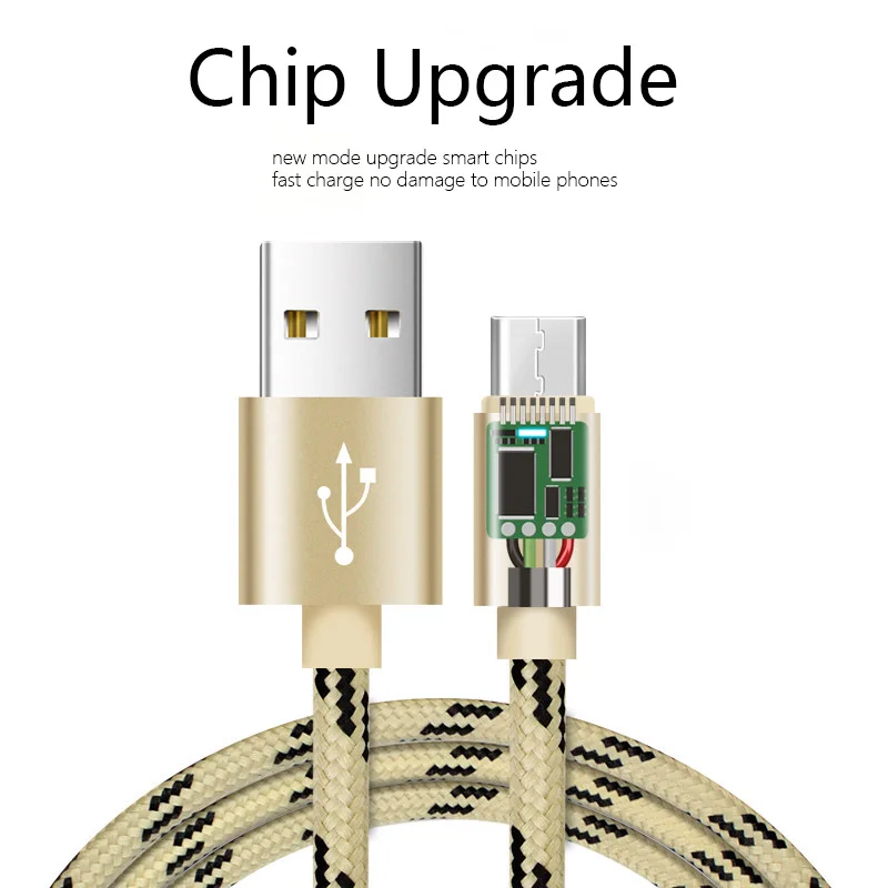 Micro USB кабель для быстрой зарядки передачи данных нейлоновый синхронизации Samsung
