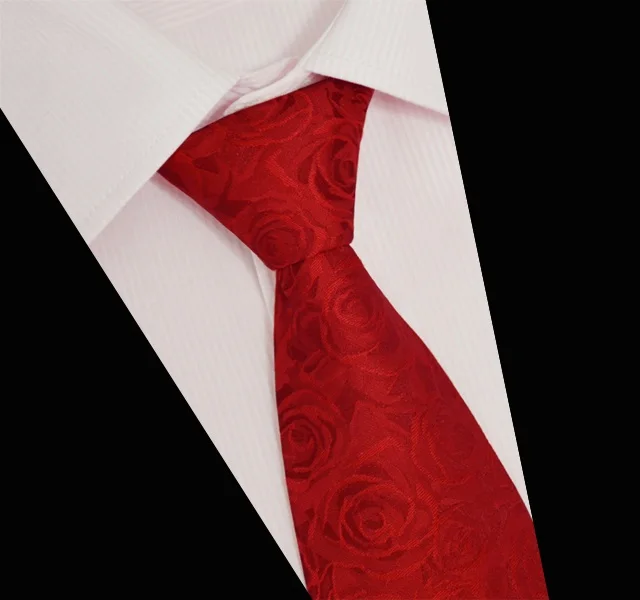 100 Silk Roses Red Neck Tie High Quality Wedding Ties for Men 2017 New