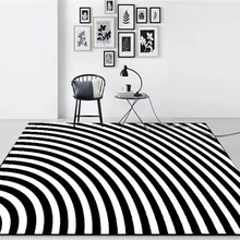 Скандинавский стиль Tapete 3D Белый Черный Полосатый домашнее украшение большие ковры Противоскользящие коврики для гостиной спальни Декор коврик для пола