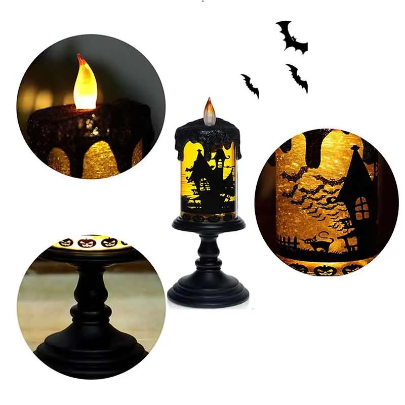 GiveU Halloween Bat Tornado LED Lighting Flameless Candle with Timer