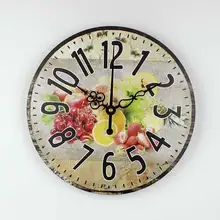 Пестрые современные дизайнерские бесшумные настенные часы с изображением фруктов для кухни, столовой, декоративные настенные большие домашние декоративные часы, настенные часы