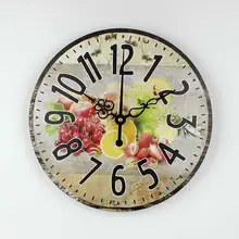 Reloj moteado de diseño moderno de pared silencioso cuadro de frutas cocina comedor decoración de pared grandes relojes decorativos para el hogar Relojes de pared