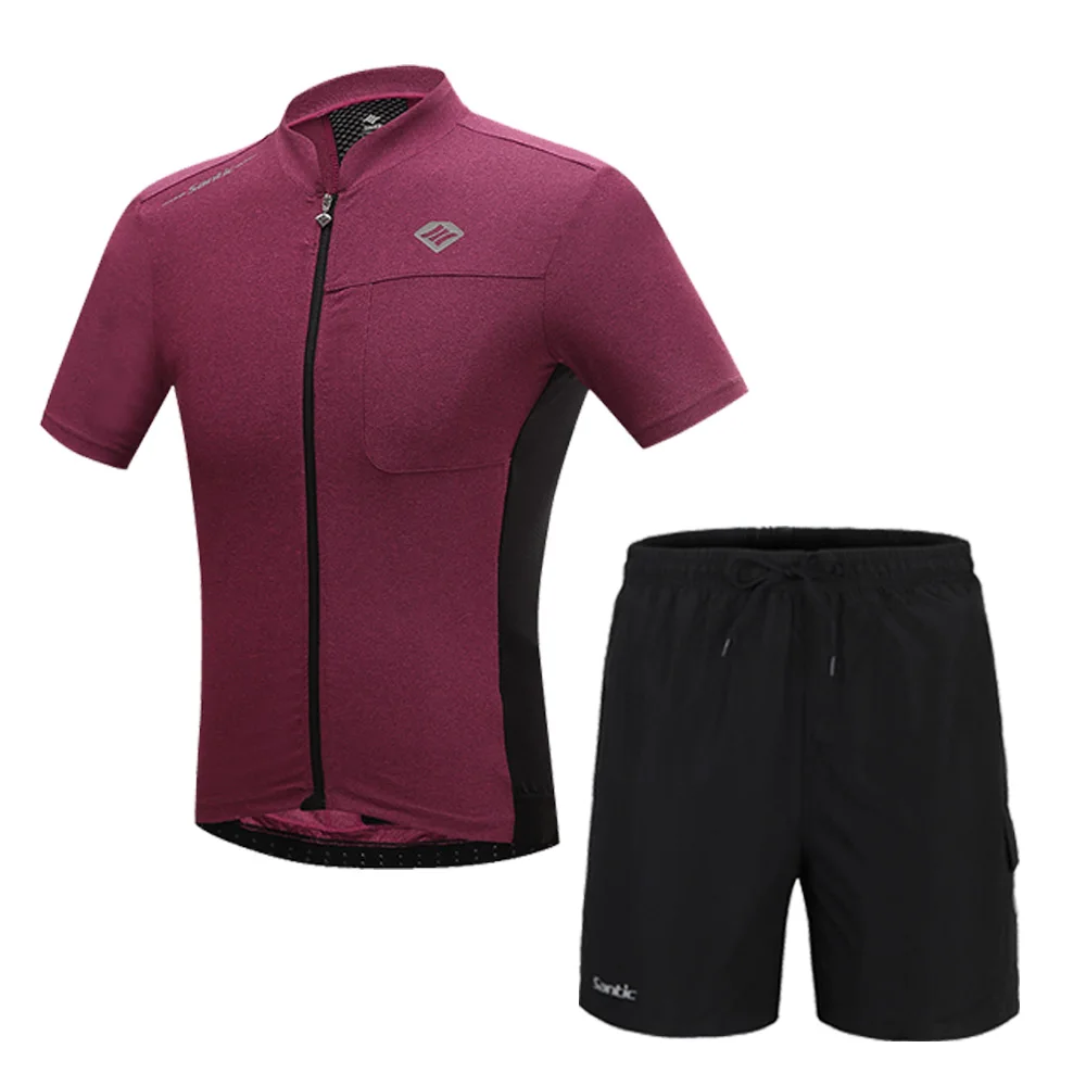 Santic, Мужская велосипедная футболка, набор, быстросохнущая велосипедная одежда, Pro MTB, базовый слой, одежда для велоспорта, Ropa Ciclismo Hombre
