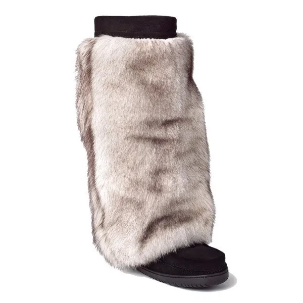 Manitobah Mukluks Canada Brand Beading silver fox Leather Sheepskin