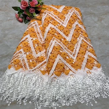 

Tollola African Lace Fabric High Quality Lace Women Orange French Cord Laces For Nigerian Party Dress French Net Lace Fabric