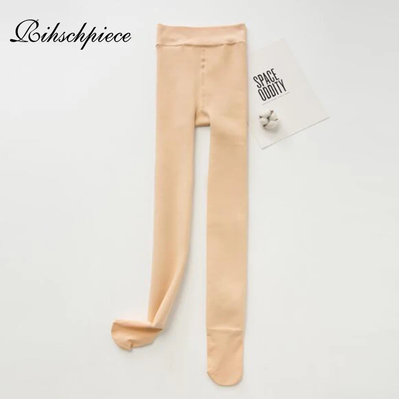 Rihschpiece зимние бархатные теплые леггинсы для женщин толстые брюки в стиле Панк Черные джеггинсы модные флисовые леггинсы с высокой талией RZF1536