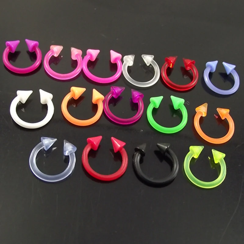 

5Pieces/lot 16G 1.2mm Soft Bioplastic Hoop Rings Eyebrow Tragus Earring Nose Ring Closure Nipple Body Piercing Jewelry