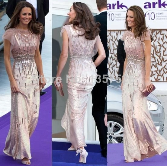 Hot Princess Pink Bateau Neckline Long 