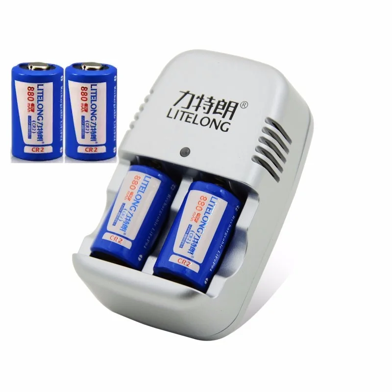 

4pcs 3V 880mAh CR2 Lithium battery+ 1pcs intelligent rapid charger, cr2 15270 Battery Charge Set for Polaroid mini25