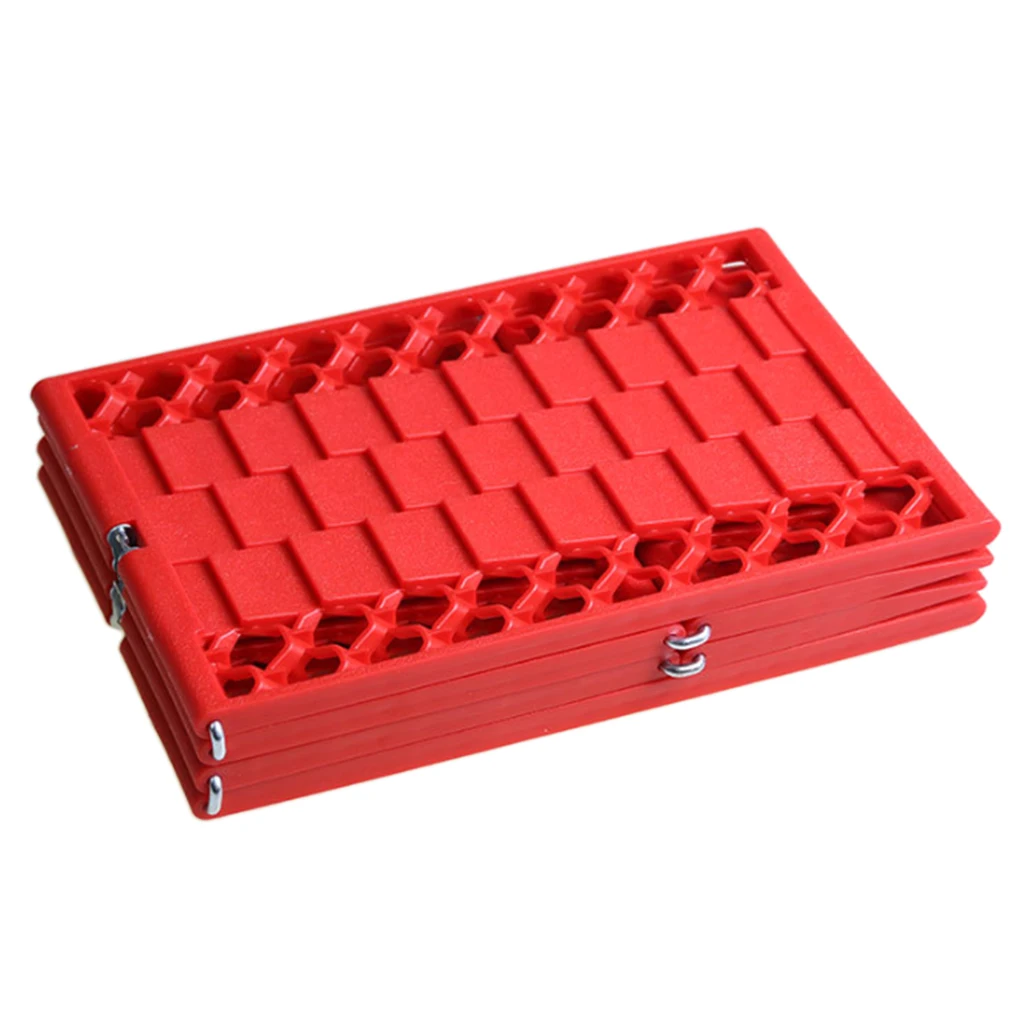 2pcs Universal Foldable Snow Mud Ice Sand Non-slip Board Anti-skid Base Plate Car Emergency Self Rescue Recovery Road 