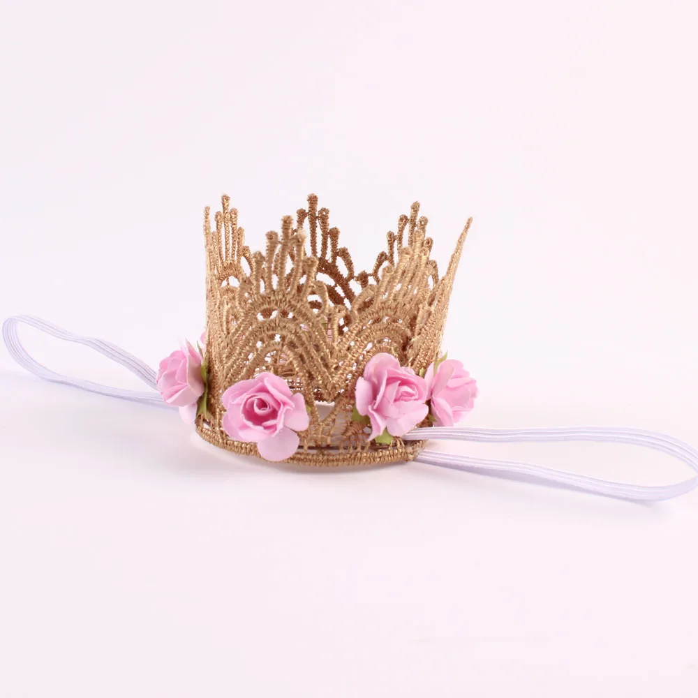 

Vintage Lace Crown Headband Gold girl Headband princess Flower Headband Smash Cake Outfit Hair Accessories