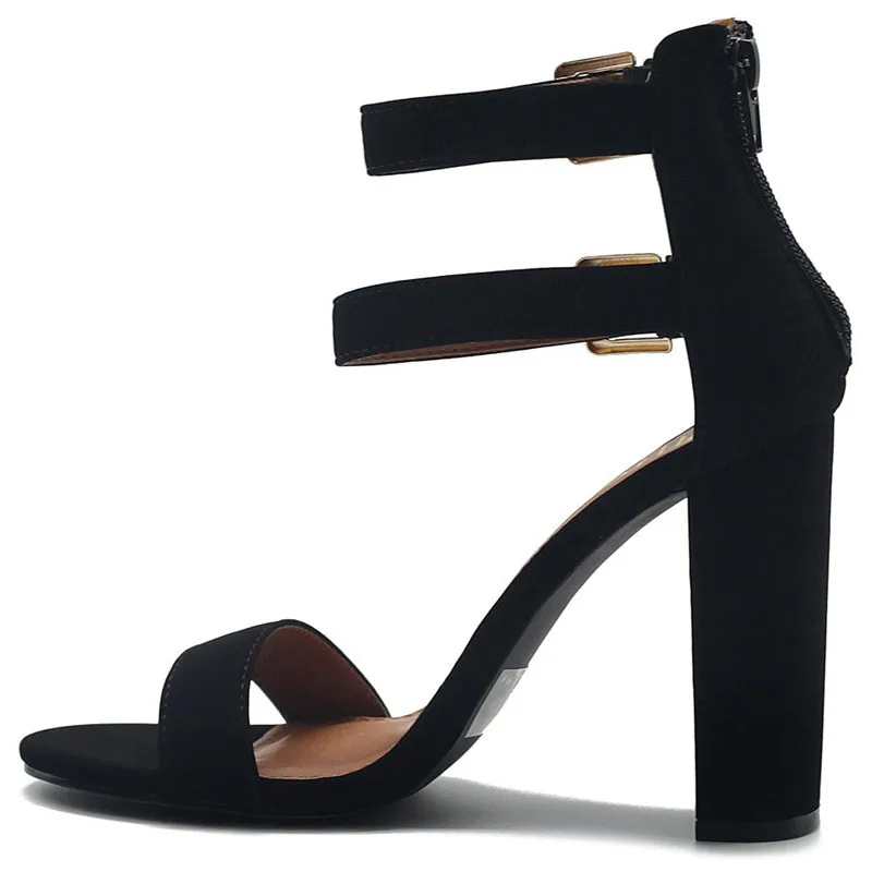 MORAZORA/; женские сандалии-гладиаторы; Летняя обувь; обувь на очень высоком каблуке; женские вечерние туфли с пряжкой для выпускного бала; большие размеры 44 - Цвет: Черный