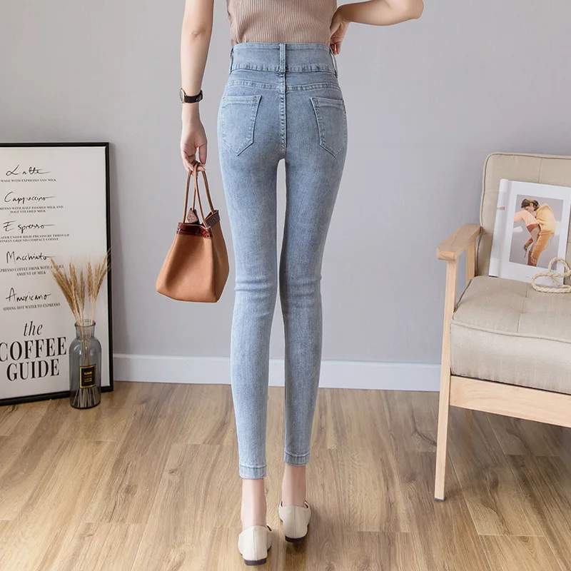 Women Blue High Waist Denim Loose Ladies Skinny AP1544-AP1549 Jeans Woman Mom Jeans