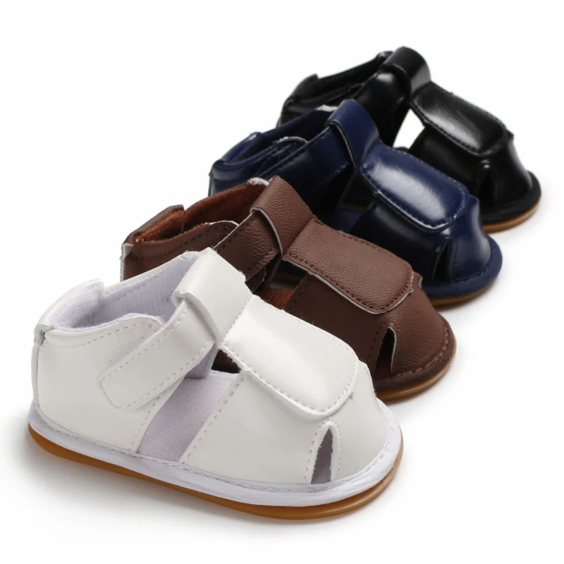 

PU New Baby Boy Summer Fashion Sandals Breathable Anti-Slip Hollow Design Shoes Sandals Toddler Soft Soled First Walkers