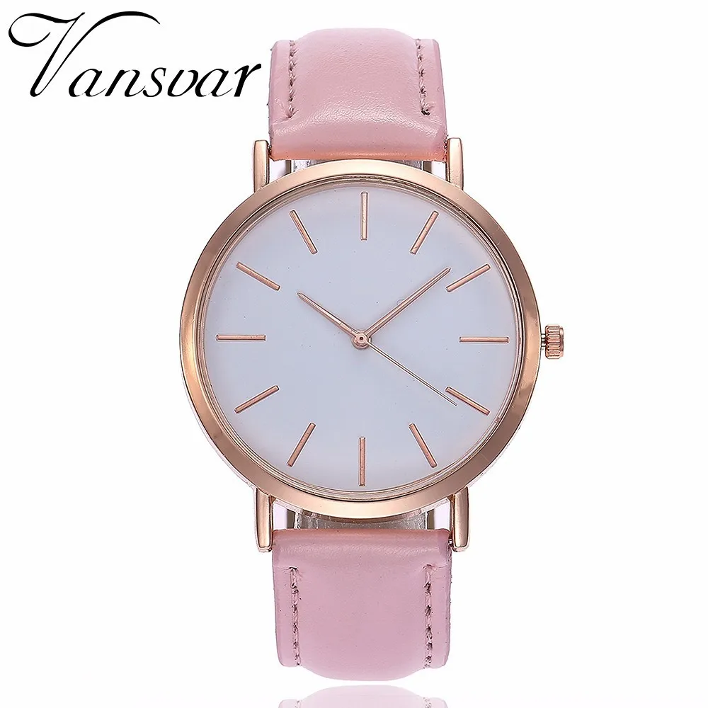 

Unisex Fashion Simple Dial Watches Casual Men Women Leather Quartz Wrist Watches Vansvar Montre Femme Reloj Mujer Dropshipping