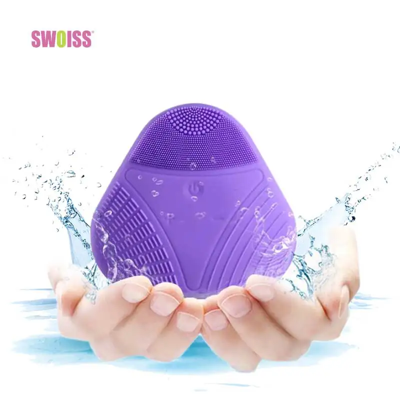 

SWOISS Electric Sonic Vibration Facial Cleansing Brush Pore Skin Deep Washing Cleaner Waterproof Face Skin Beauty Care Tools