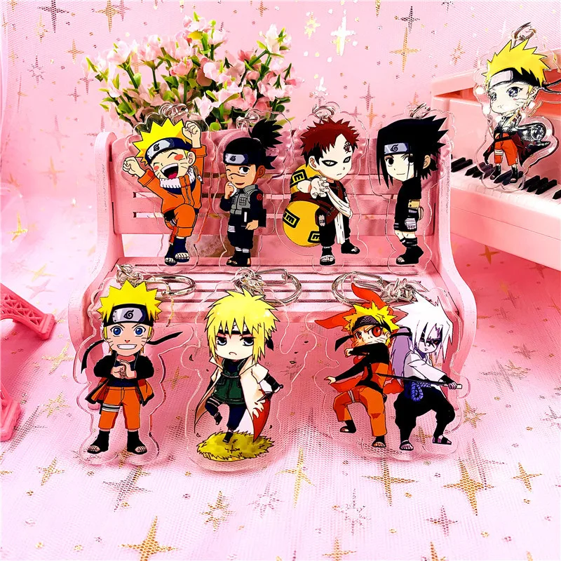 

1pcs Anime Naruto Gumiho Hinata Kakashi Orochimaru Uzumaki Naruto Sasuke PendantsDoubleside keychain Keyrings KeyHolder 20 style