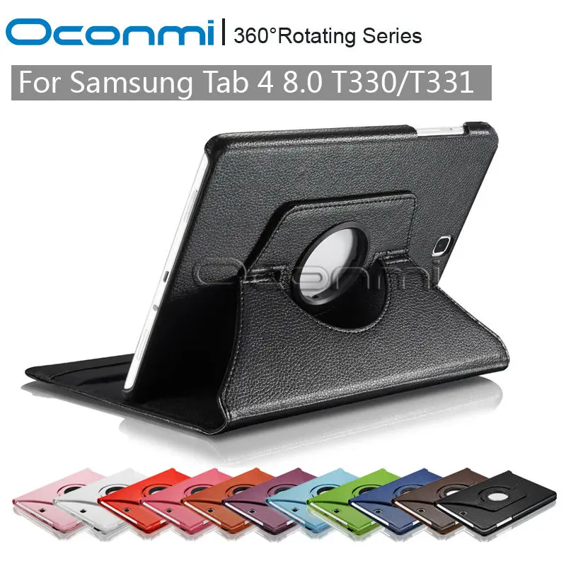 

360 Rotating PU Leather case for Samsung Galaxy Tab 4 8.0 with stand function SM-T330 T331 T335 Tablet case cover sleeve