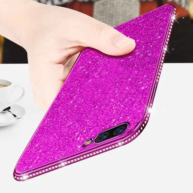 

Case For Samsung S8 S9 Plus Note 9 8 Luxury Plating Bling Diamond TPU Cover For iPhone XS Max XR X 8 7 6 6S Plus Huawei P20 Lite