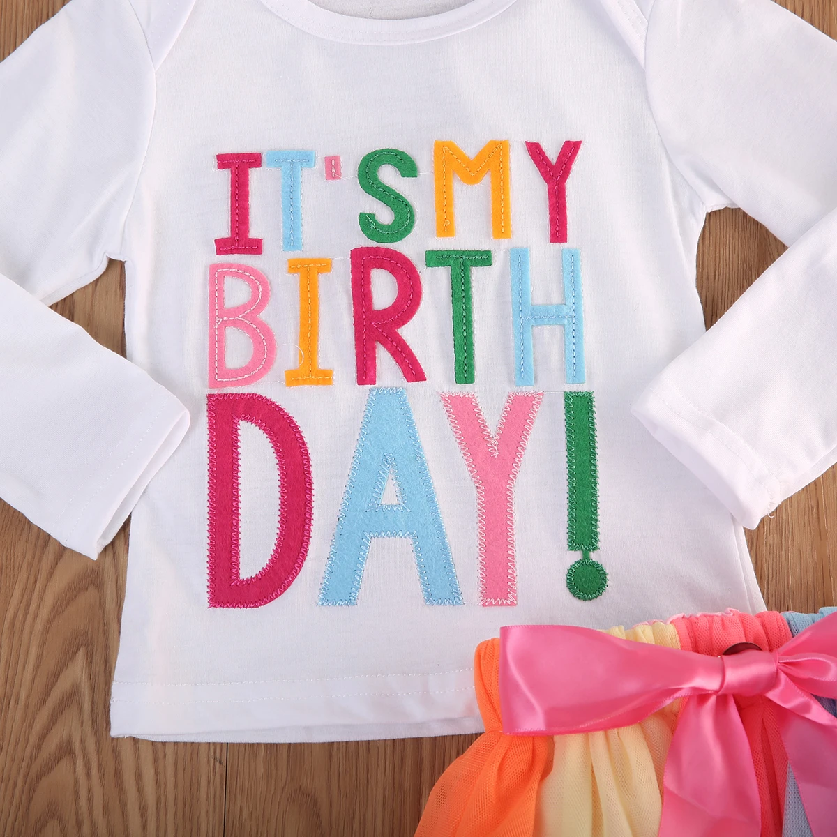 Футболка с надписью It MY Birthday для маленьких девочек + юбка пачка платье наряд милый
